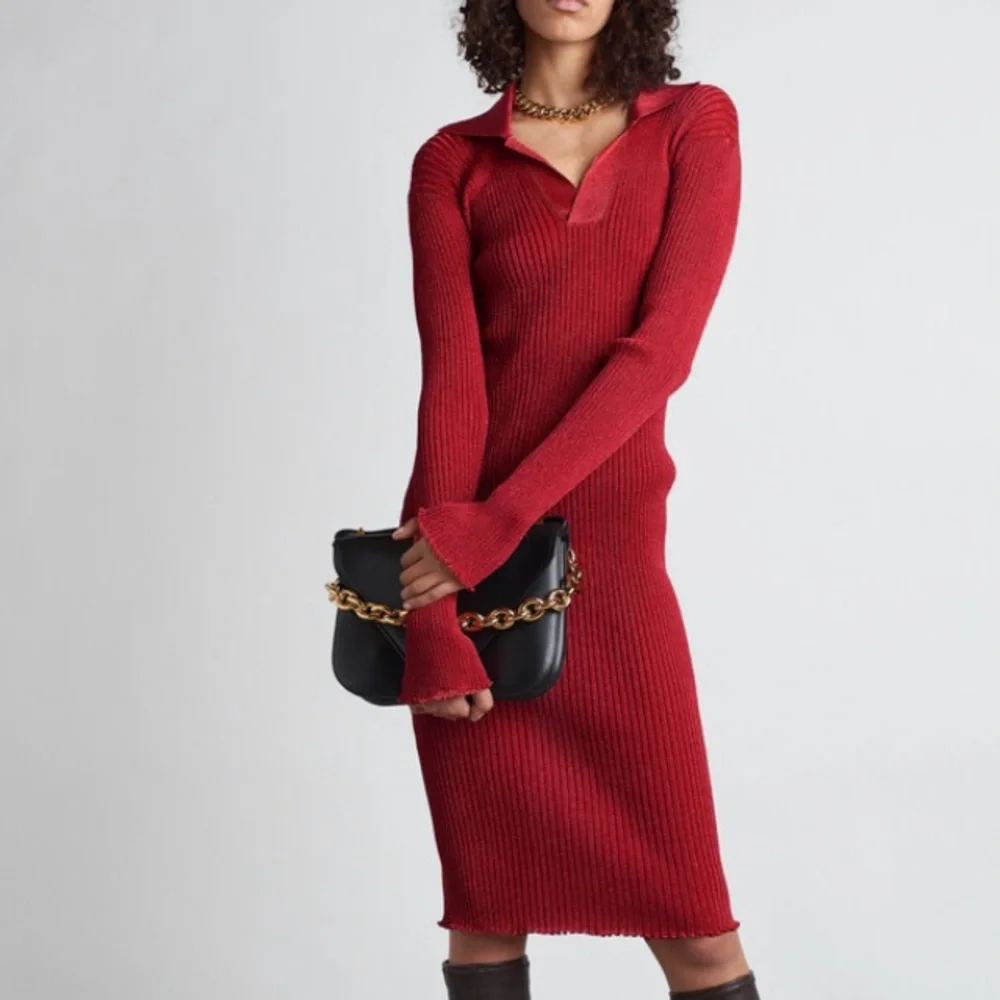 Bottega Veneta Metallic Ribbed-knit Midi Dress - Picture 3 of 6